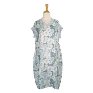 Gershon BRAM S Green Malabo Bubbles Midi Dress Art To Wear Fairycore Pockets